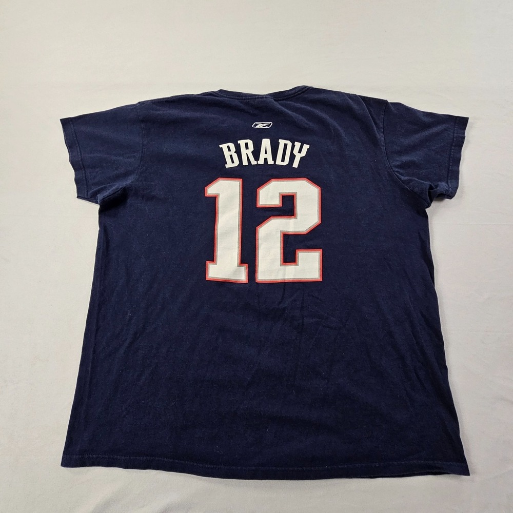 Tom Brady Superbowl XLVI 2012‎ Blue Short Sleeve Cotton T-Shirt Men's XL